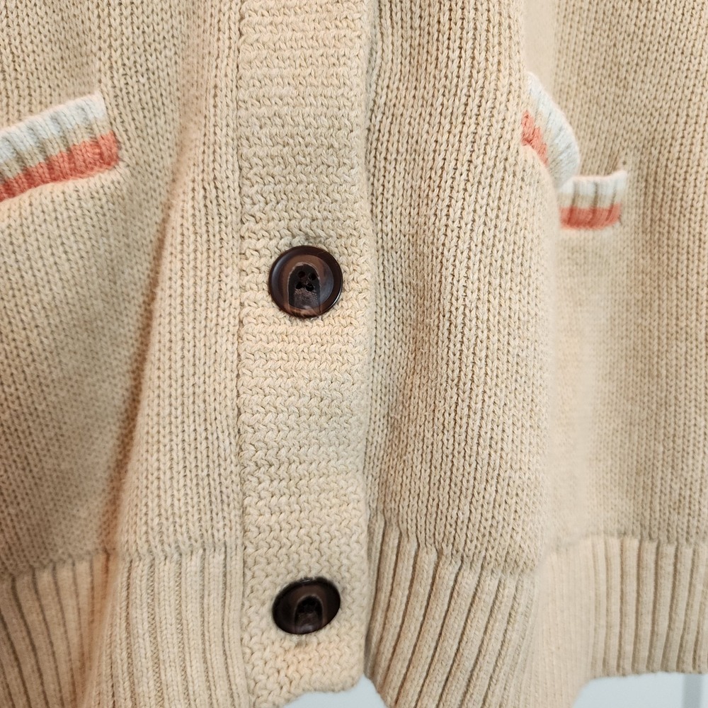 Pendleton Cardigan Tan Aztec Sweater Cotton Shawl Collar Southwestern Western L - Picture 8 of 15
